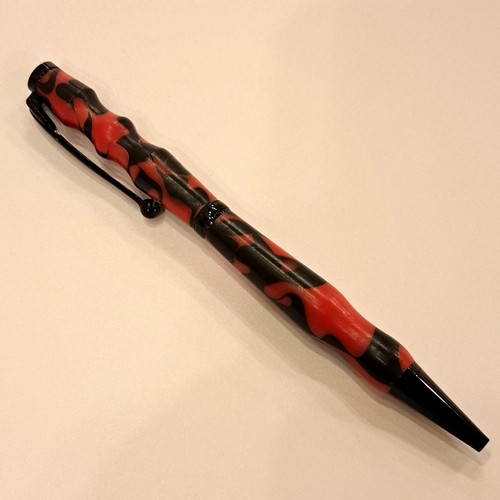 Click to view detail for CR-010 Pen - Red/Black Acrylic/Black $45